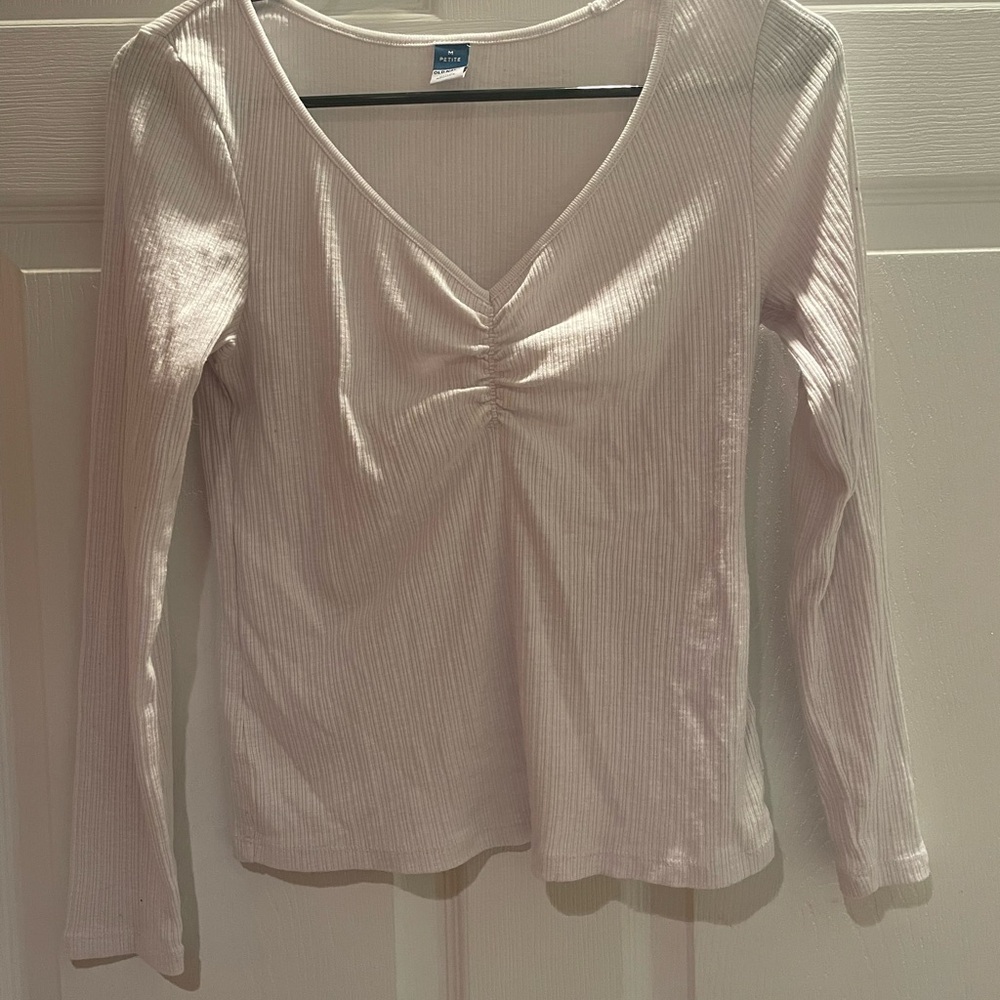 Old Navy Fitted Ruched Long Sleeve Blouse